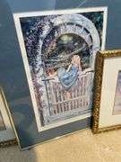 Lot of miscellaneous  framed art, young girl scenes.