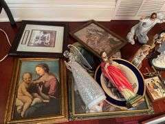 Den. Large lot of religious decor, figurines collectibles.