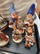 Living room. Tray of goebel figurines.