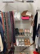 Contents of master bedroom closet includes men’s extra large shirts, xl Golf shirts, men’s 38 inch waist, slacks, salmon colored leather coat, sweaters, hats, ties, ladies, shoes, ladies, clothing, size, large, sweaters, some books. Take what you want. Leave the rest.