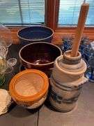 Nice pottery lot includes miniature butter churn
