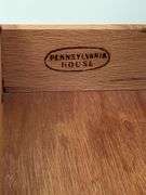 Pennsylvania house queen bedroom set. Includes queen size bed frame mattress. Standing dresser. Dresser with mirror. Nightstand.  and miscellaneous.  Linens. Clean pet free home