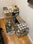 Lot of mason jars with lids.