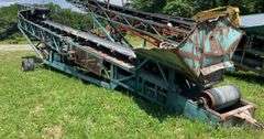Approximately 80 foot Cumins diesel engine driven wheeled portable aggregate conveyor. Shows 1239 hours on meter. Started at inspection. -$1000 deposit. balance in ACH or certified check within 48 hours of auction close