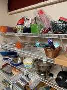Large catering lot includes chafing, dishes, paper, products, storage containers, plastic cups take what you want leave the rest