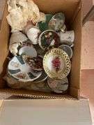 Lot of collectible tea, cups, and vintage items