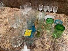 Basement. Highball glasses shot glasses miscellaneous.
