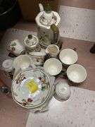 Villeroy and Boch Portobello pattern tea set. Lid on teapot is cracked.