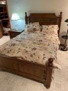 Queen size sealy bedroom set includes high-quality pillow, top mattress and box springs appears hardly used, high quality, LIBERTY, furniture, headboard, and frame, Liberty furniture nightstand and Crystal lamp. Easy loadout from walkout basement. Clean pet free home￼