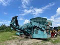 2013 Terex warrior 1800 portable tracked power screener. Diesel engine driven plant. Hydraulic wing conveyor. 416 Hours. Original Hours.ID number PID00123ADGD26434. Running at Set Up - $1000 deposit. balance in ACH or certified check within 48 hours of auction close