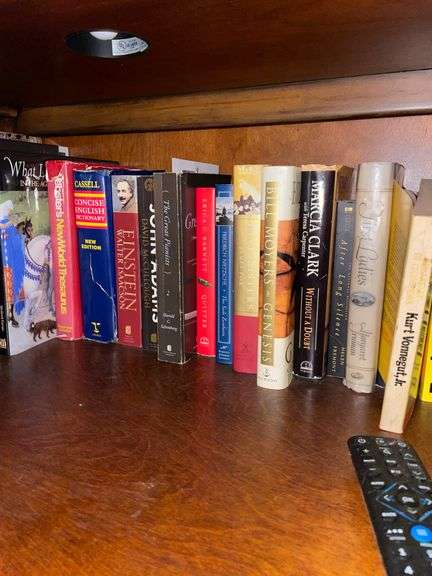 Selection of books and CDs in the stereo cabinet. Take what you want. Leave the rest. Includes Bound  encyclopedia set also