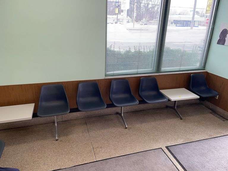 13.5 foot long retro waiting room seating unit.