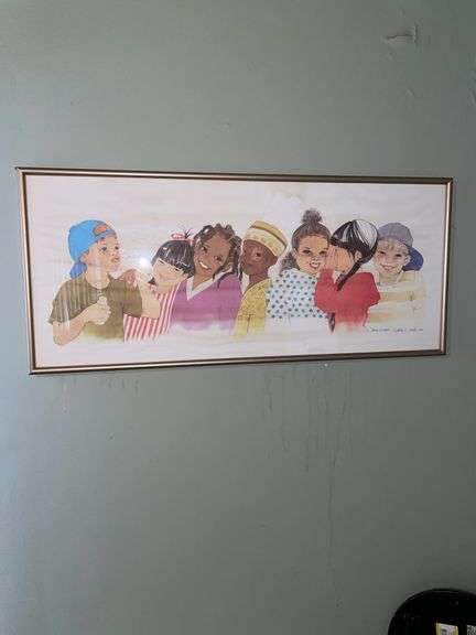 Sylvia Walker signed print entitled third grade.