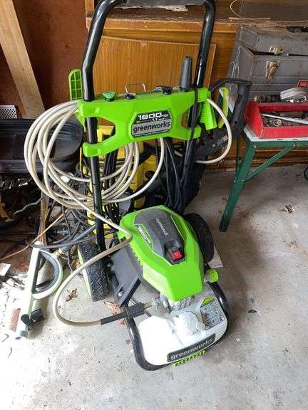 Green works 1800 psi electric power washer with karcher power washer