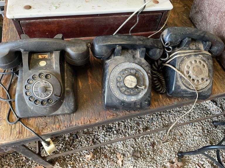 Three vintage Rotary Phones.