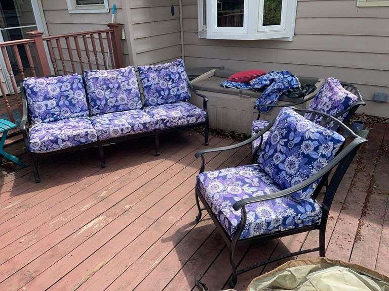 La-Z-Boy outdoor furniture. Featuring sofa and two matching wide side chairs with cushions. Well-made. Perfect for any patio. Includes two covers for the chairs.