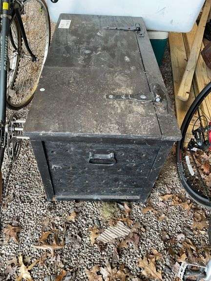 Vintage well-made, wood foot locker.