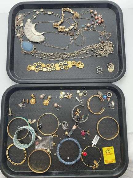 Two trays of well-made costume jewelry