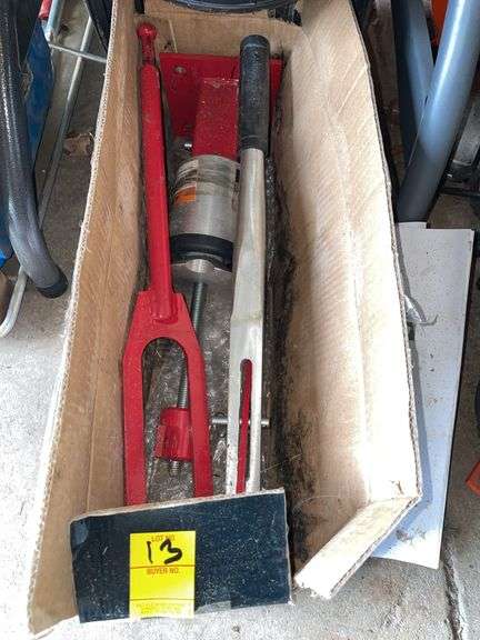 Strong way mini manual tire changer with what appears to be lawnmower tires 15 x 6.00–6