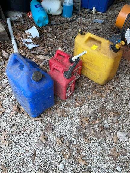 Barn.  gas cans appears to be some diesel.