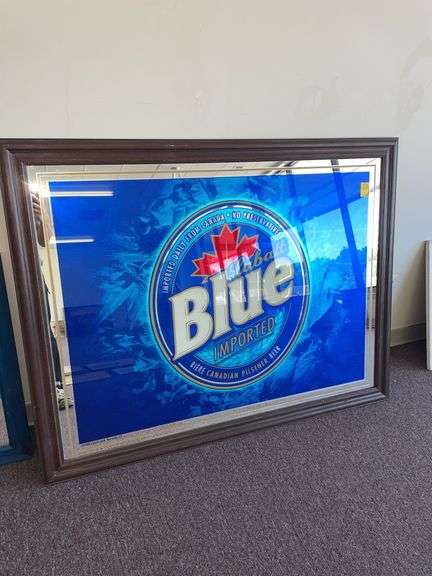 Large labat blue framed sign. Approximately 53” x 42”.