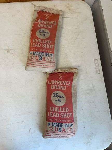 Two 25lb bags Lawrence brand lead shot