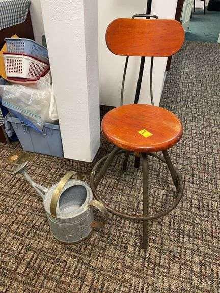 Just added!  Vintage work chair and watering pot