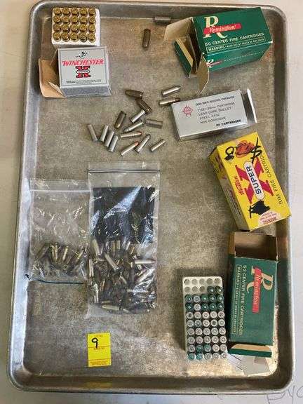 Miscellaneous ammo lot featuring 45 auto. 38 special. 7.62 x 39 mm and 22 caliber with various miscellaneous ammo mixed in.