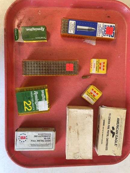 Lot of various ammo, including 380. And 22 caliber.