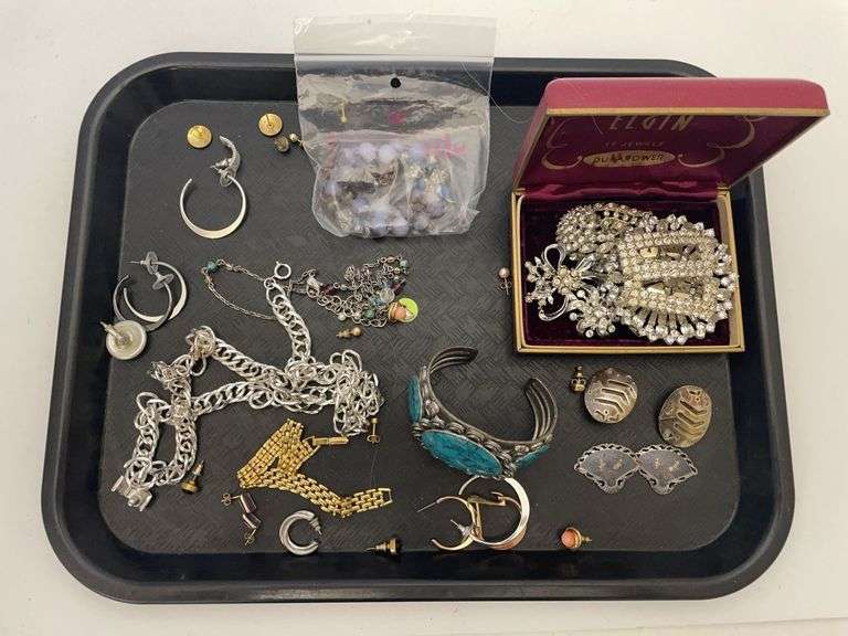 Lot of costume jewelry. Includes some Sterling. Nice selection. Well-made stuff.