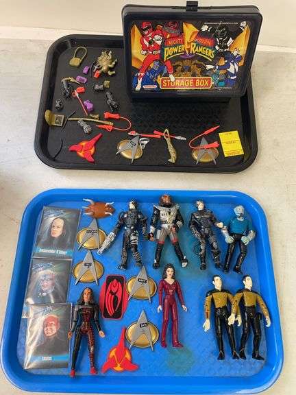 Star Trek next generation toys with a mighty Morphin Power Rangers storage box