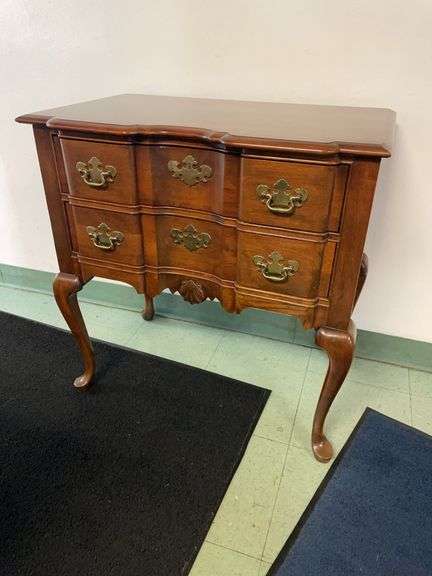 Just added! High quality  Two drawer chest in mahogany. 30 x 18 x 30”