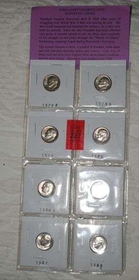 8 Uncirculated Franklin Dimes