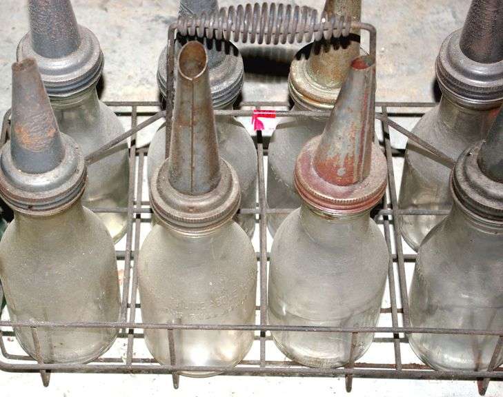 8 Vintage Oil Bottles
