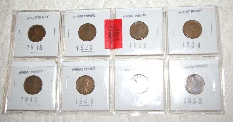 8 Old U.S. Wheat Pennies