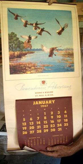 Vintage Tin Nehi Sign & 1947 Calendar
