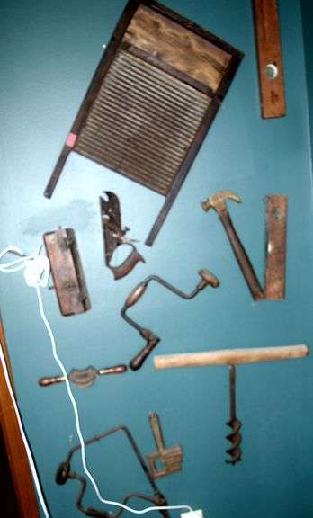Assortment of Antique Tools & Washboard