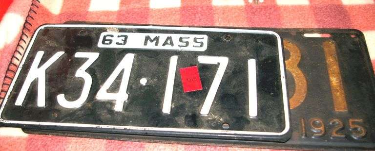 2 Massachusetts License Plates