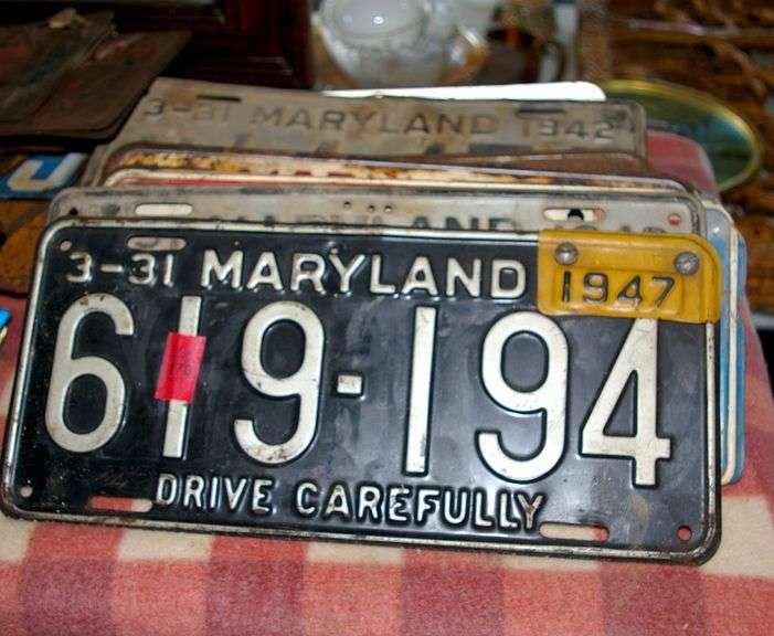 Large Collection of Maryland License Tags