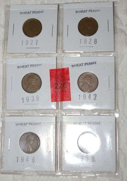 6 Old Wheat Pennies