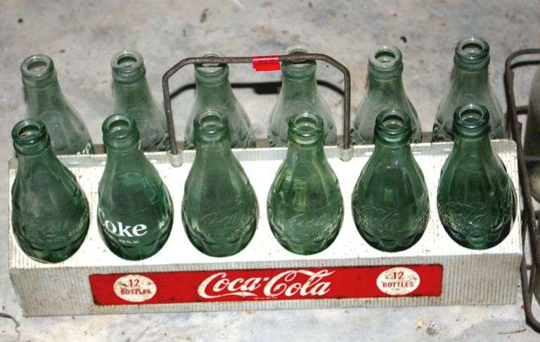 12 Vintage Coke Glass Bottles
