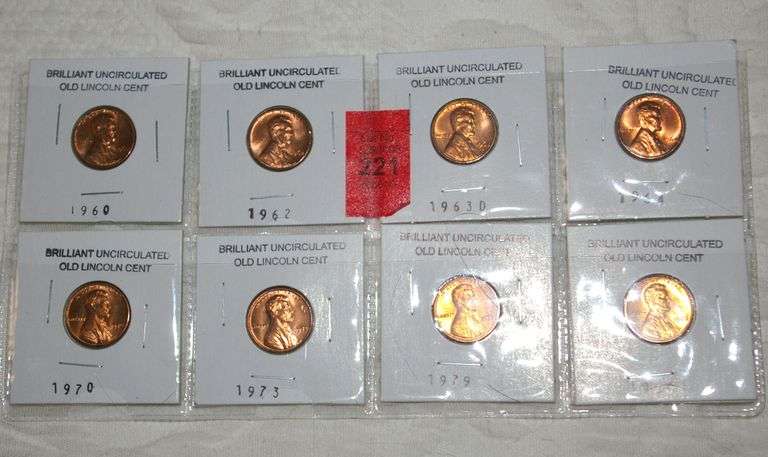 8 Old Uncirculated Lincoln Cents