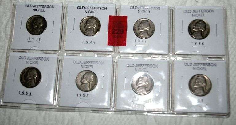 8 Old Jefferson Nickels