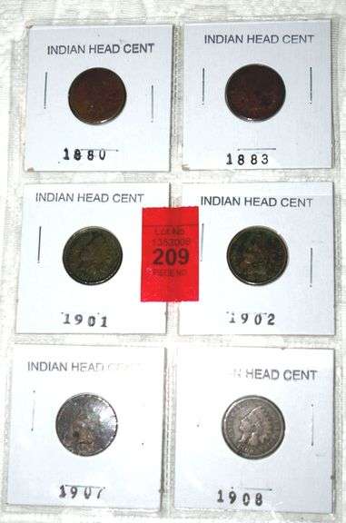 6 Indian Head Pennies
