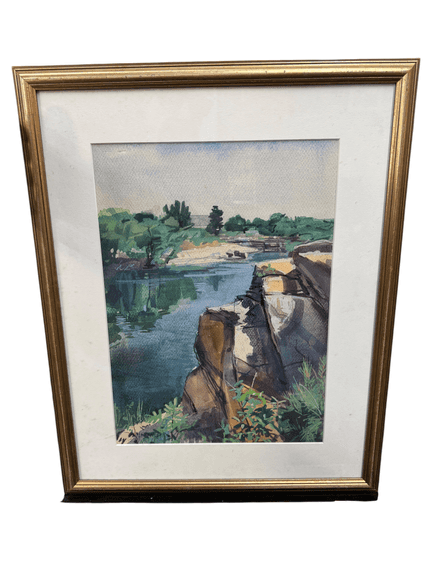 John Paul Manship (1927–2000) Rockport Quarries original watercolor ...