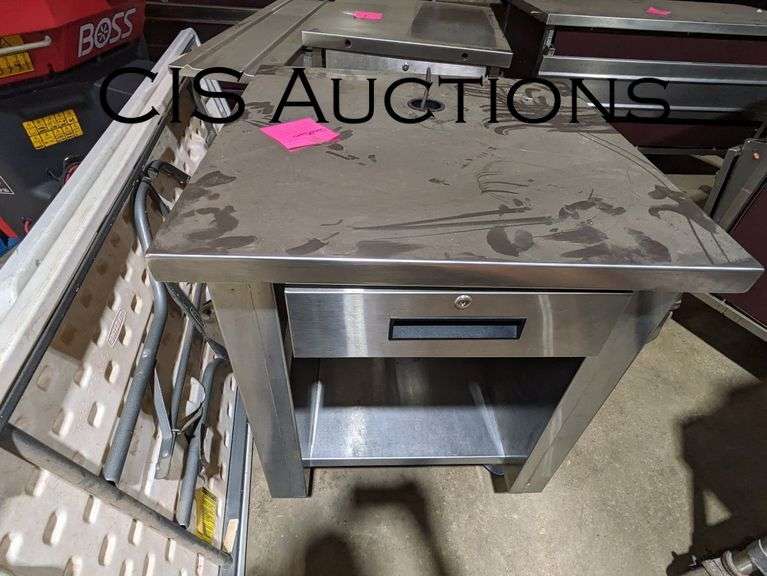 STAINLESS STEEL COMPUTER TABLE - CIS Auctions