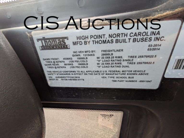 2015 THOMAS C2 W/CUMMINS 6.7L