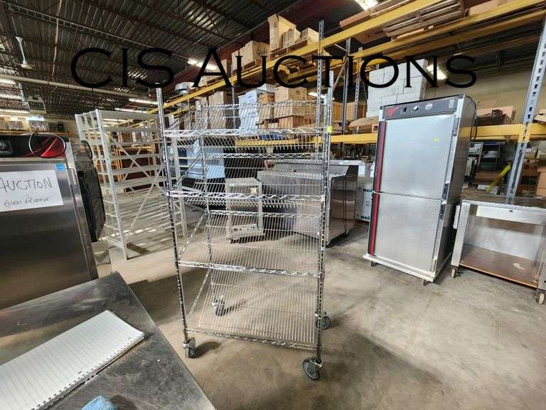 SLANT WIRE ROLLING SHELVING UNIT - CIS Auctions