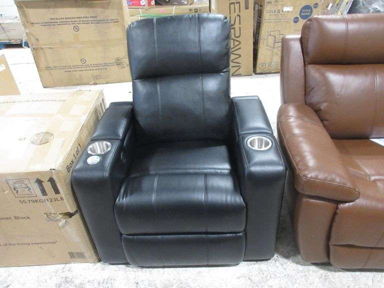 Travis Power Theater Recliner, Black