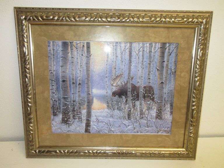 Signed Moose Print 23.5" x 20"